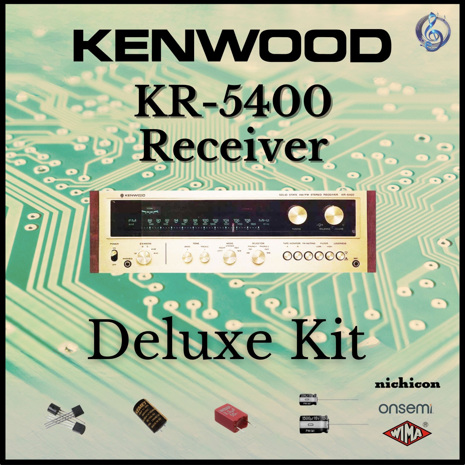 Kenwood KR-5400 Receiver Deluxe Upgrade Kit Genuine Parts Restoration