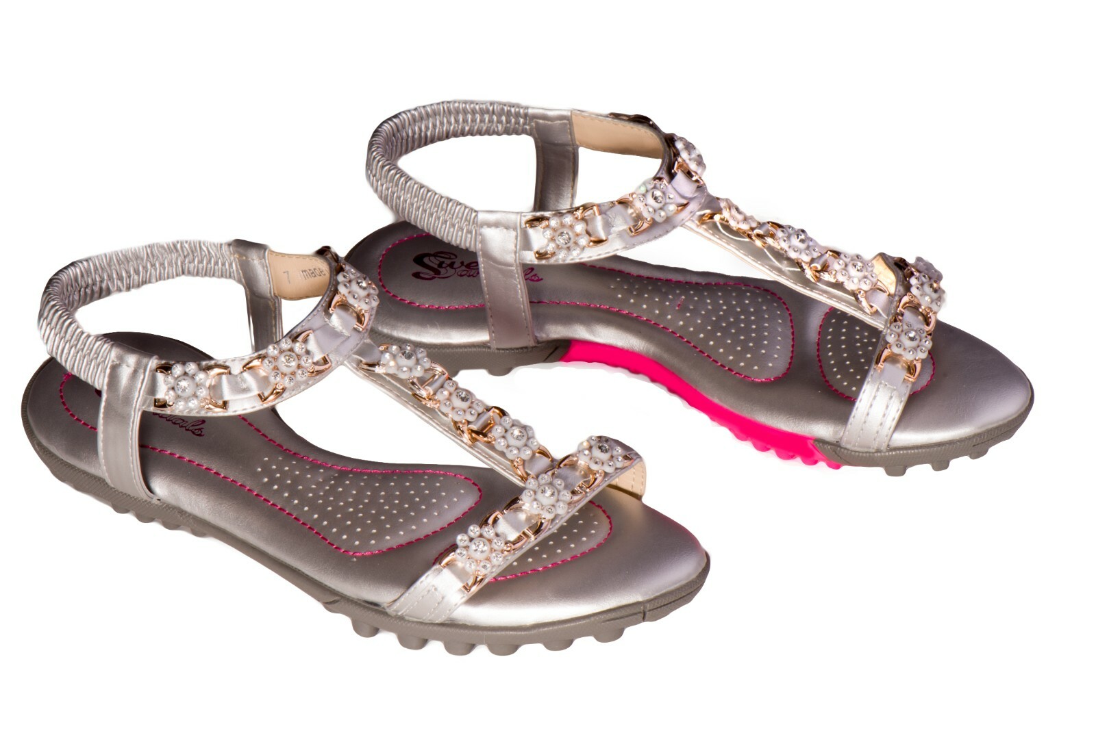 NEW Cute Golf Sandals, Womens Size 7, Sweet Sandals, Twinkle Toes White Rose