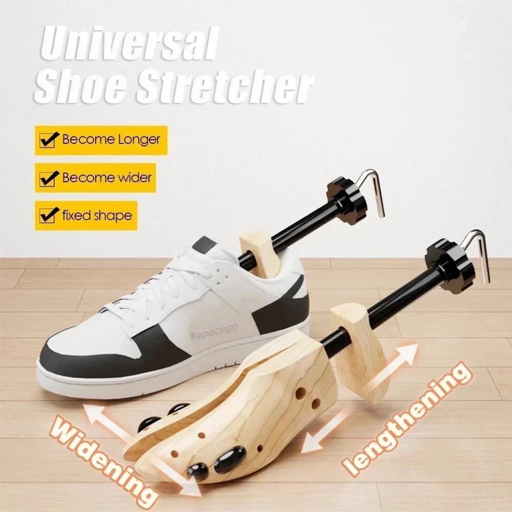 Share 2-Way Wooden Adjustable Shoe Stretcher Expander Men Women Boot Size US 5-1