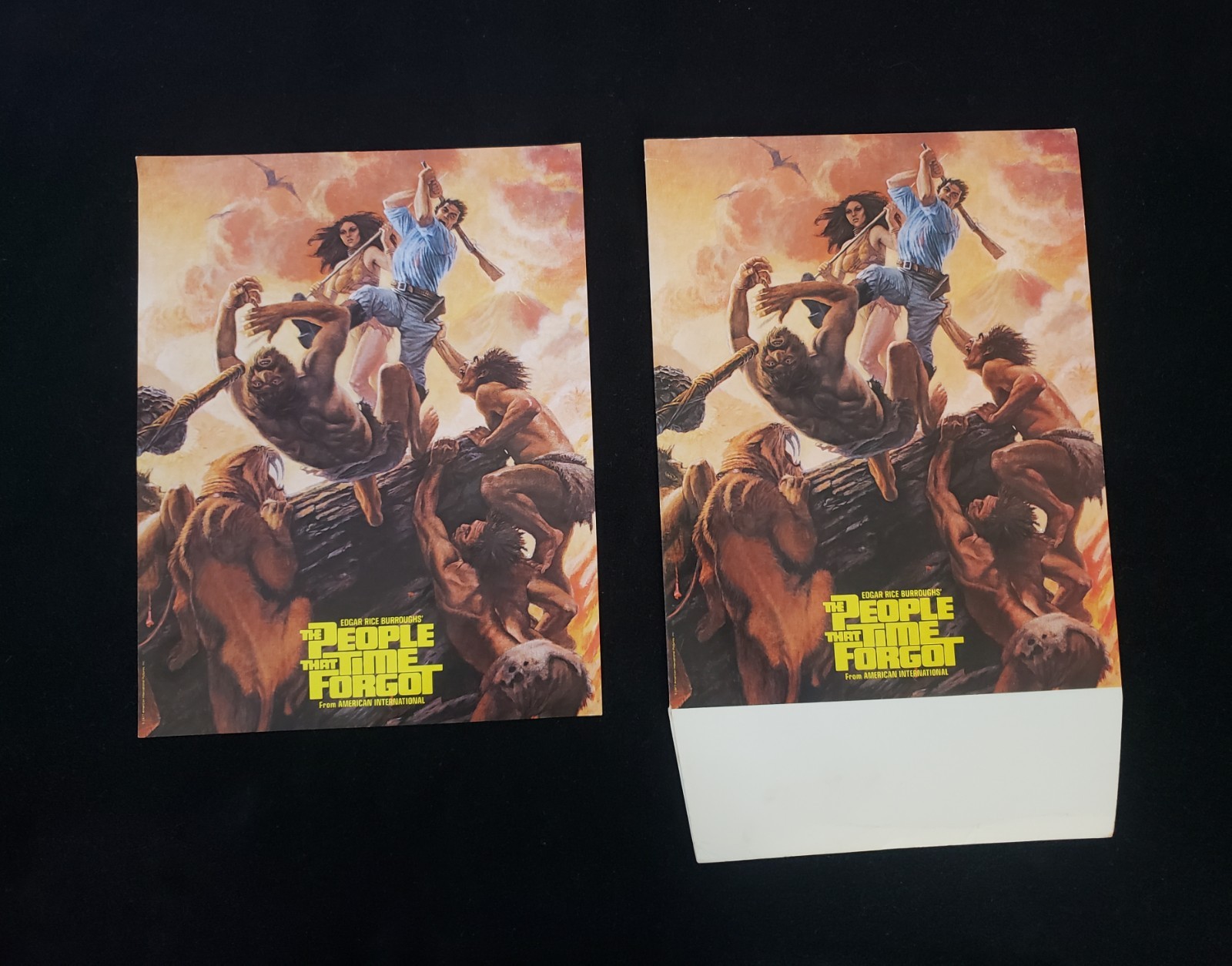 The People That Time Forgot Vtg 1977 Poster Ad Synopsis & Fold-out Lobby Card