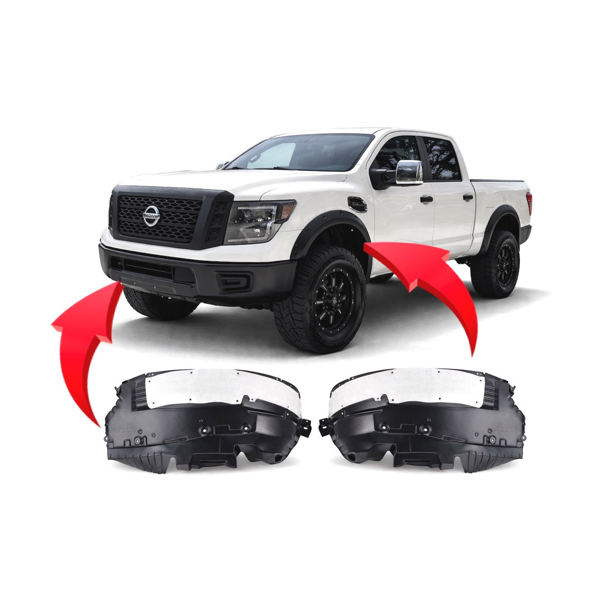 Fender Liner Front Set of 2 for Nissan TITAN XD 2016-2019 NI1248170 NI1249170