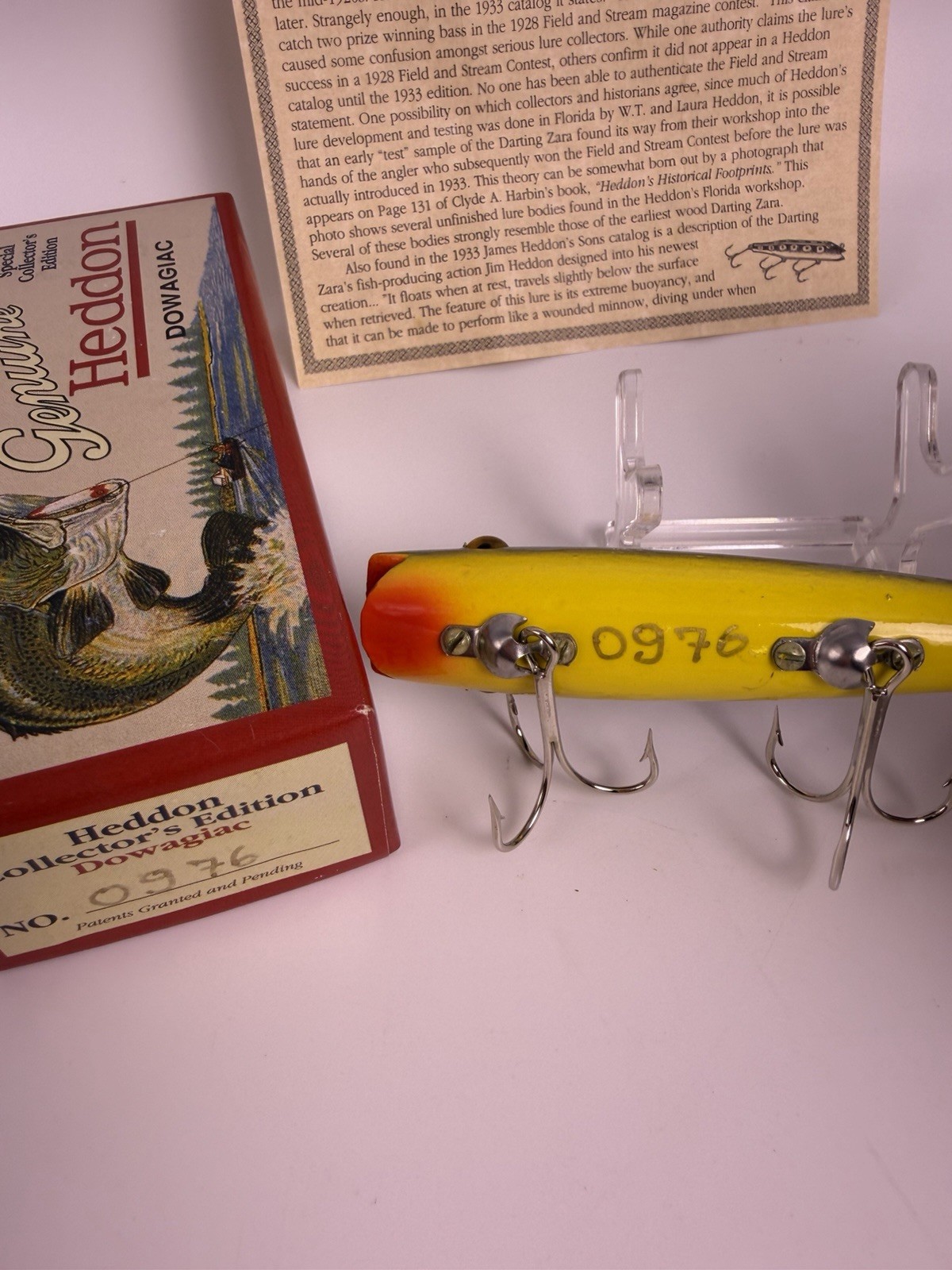 Heddon Collector’s Edition #6600 Wood Darting Zara Bullfrog X6600W-BF 0976