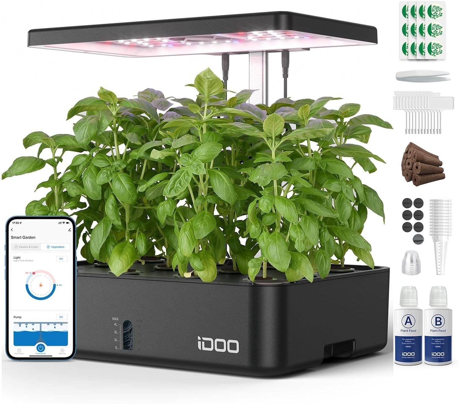 Smart Hydroponics Growing System, 12 Pods Indoor Herb Garden with WiFi App LED L Smart Hydroponics Growing System, 12 Pods Indoor Herb Garden with WiFi App LED L