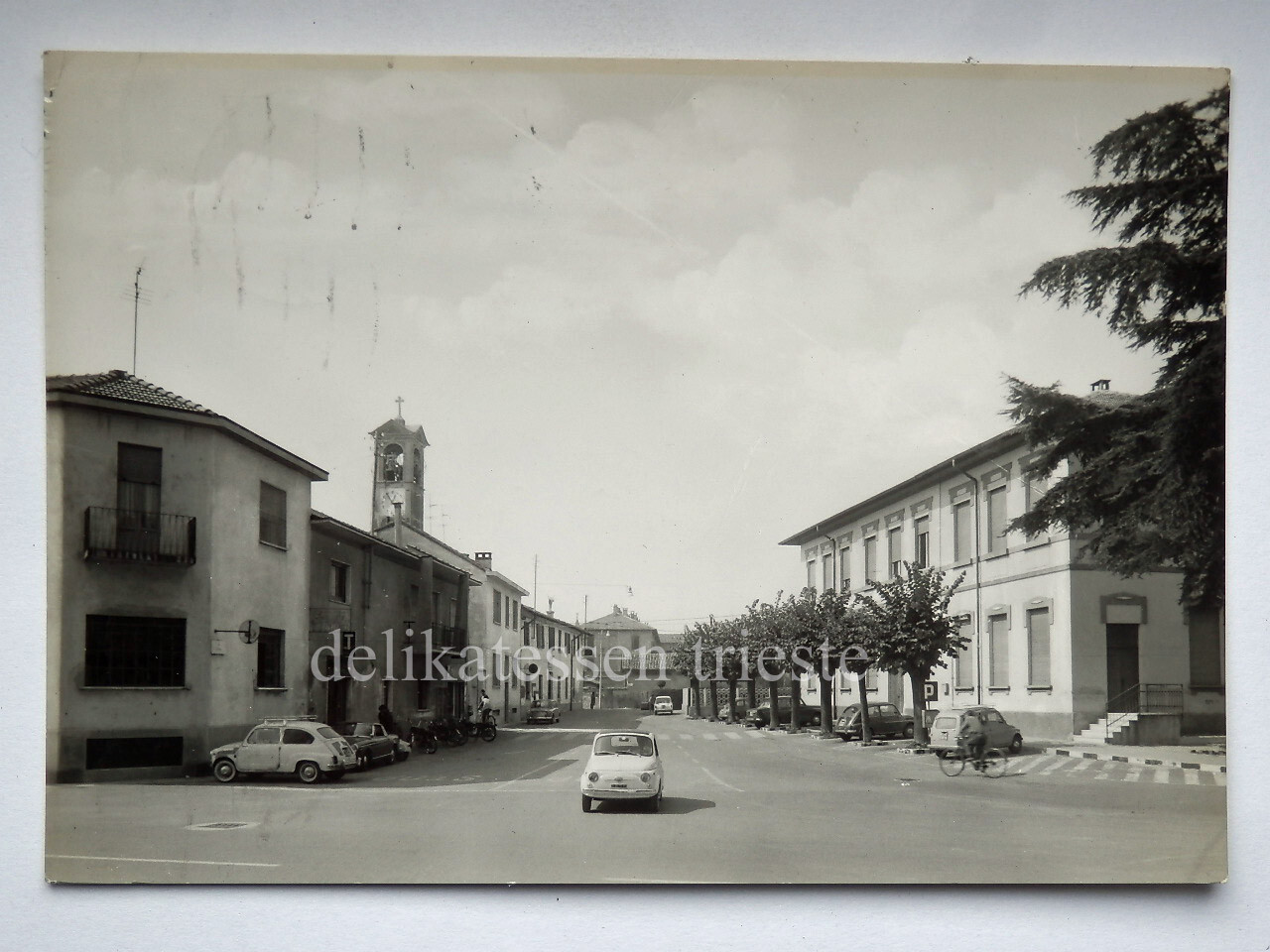 ROMANO BANCO BUCCINASCO Milan Fiat 500 600 car car old postcard