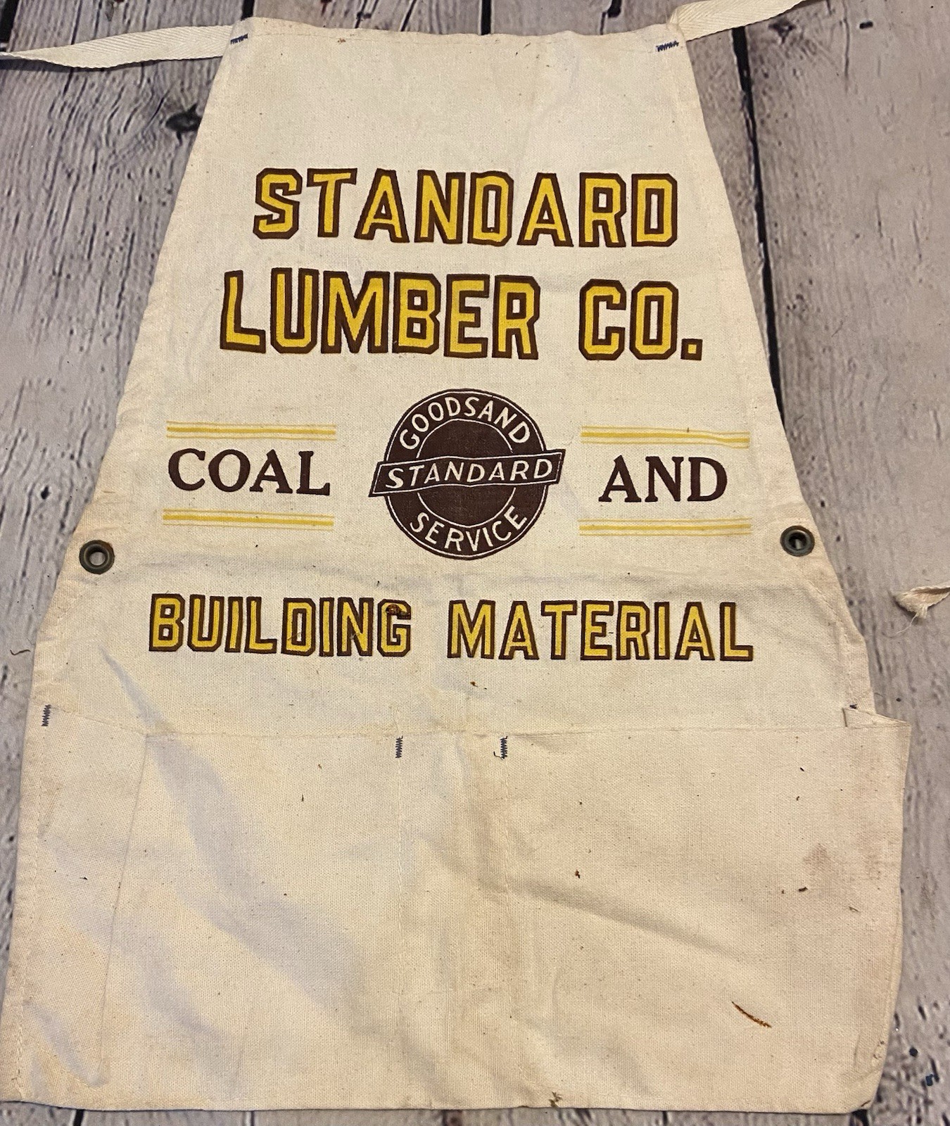 Vintage Goodsand Standard Service Apron Coal Lumber Co Building Material NICE