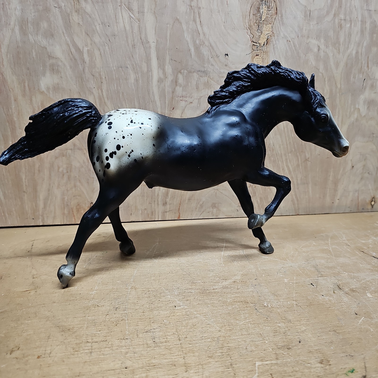 Breyer Horse Running Stallion Appaloosa 127 Vintage Black B USA Stamp Breyer Horse Running Stallion Appaloosa 127 Vintage Black B USA Stamp