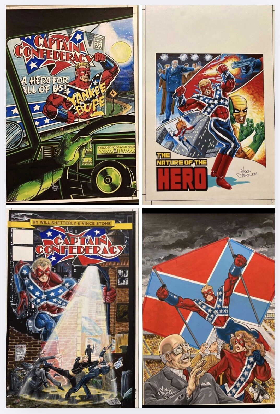 Captain Confederacy Original Comic Art Cover Collection Captain Confederacy Original Comic Art Cover Collection