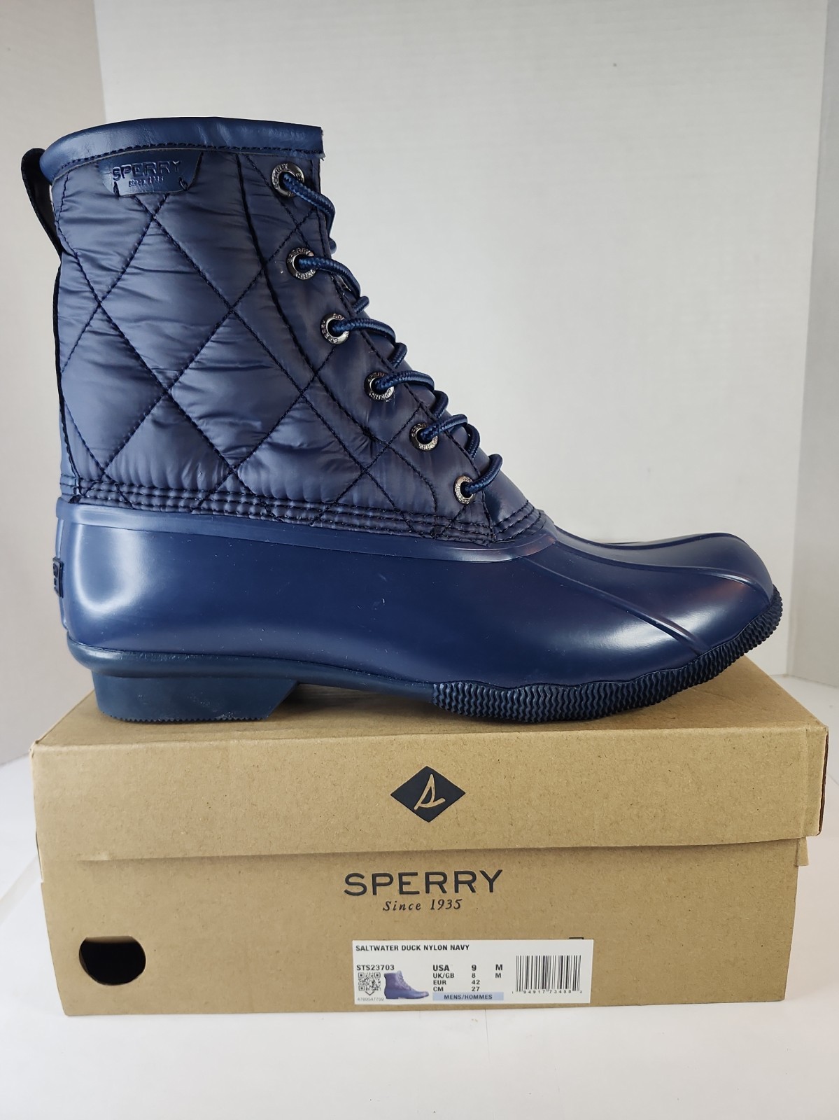 Sperry Top Sider \'Saltwater Duck Nylon Navy\' Boot Mens 9 US Saltwater Proof 2022