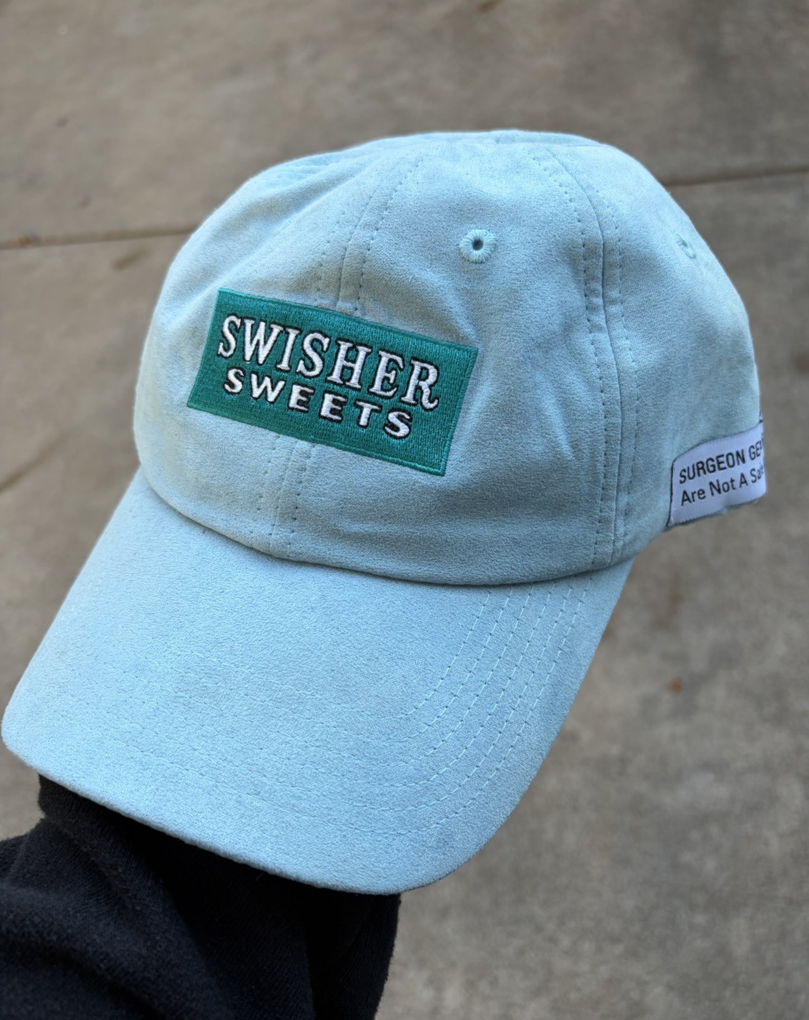 Swisher Sweets x Strata Mfg Light Blue Micro Suede Hat Collab Retro Promo Rare