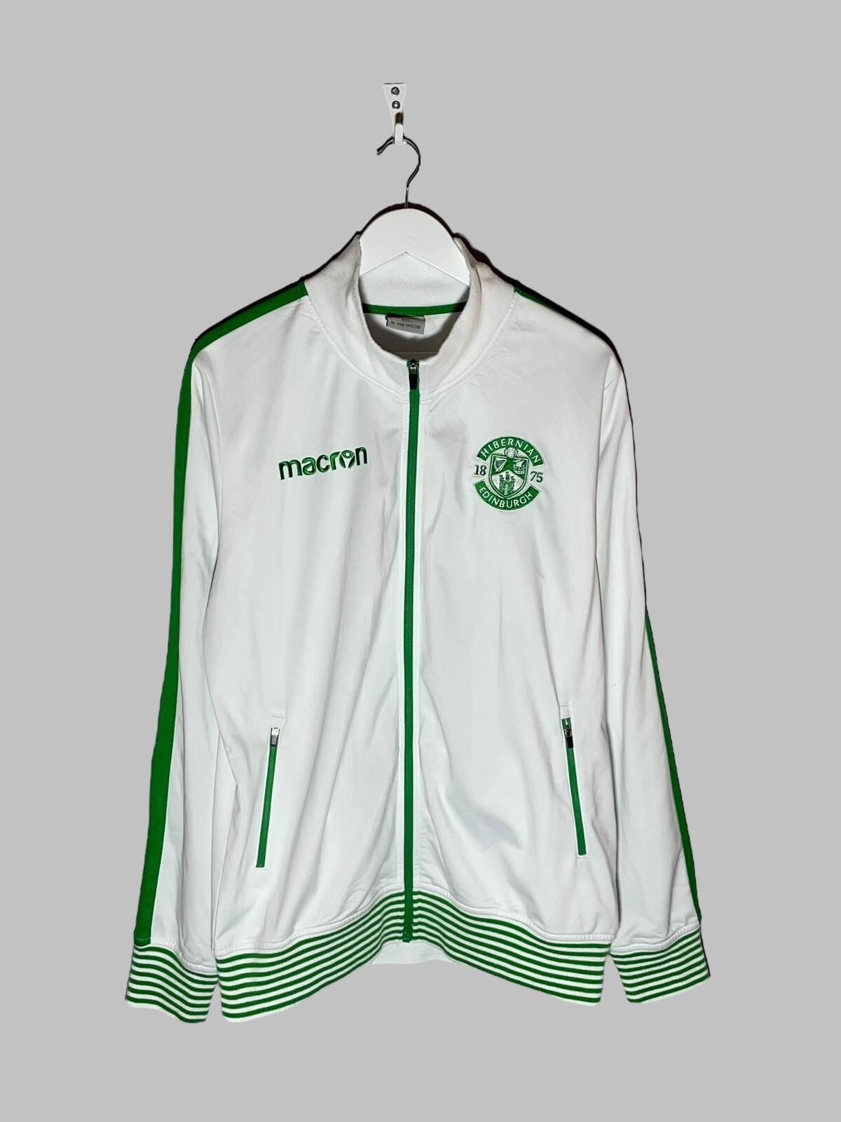 Hibernian Edinburgh Macron Football Soccer Track Top Full Zip Jacket  