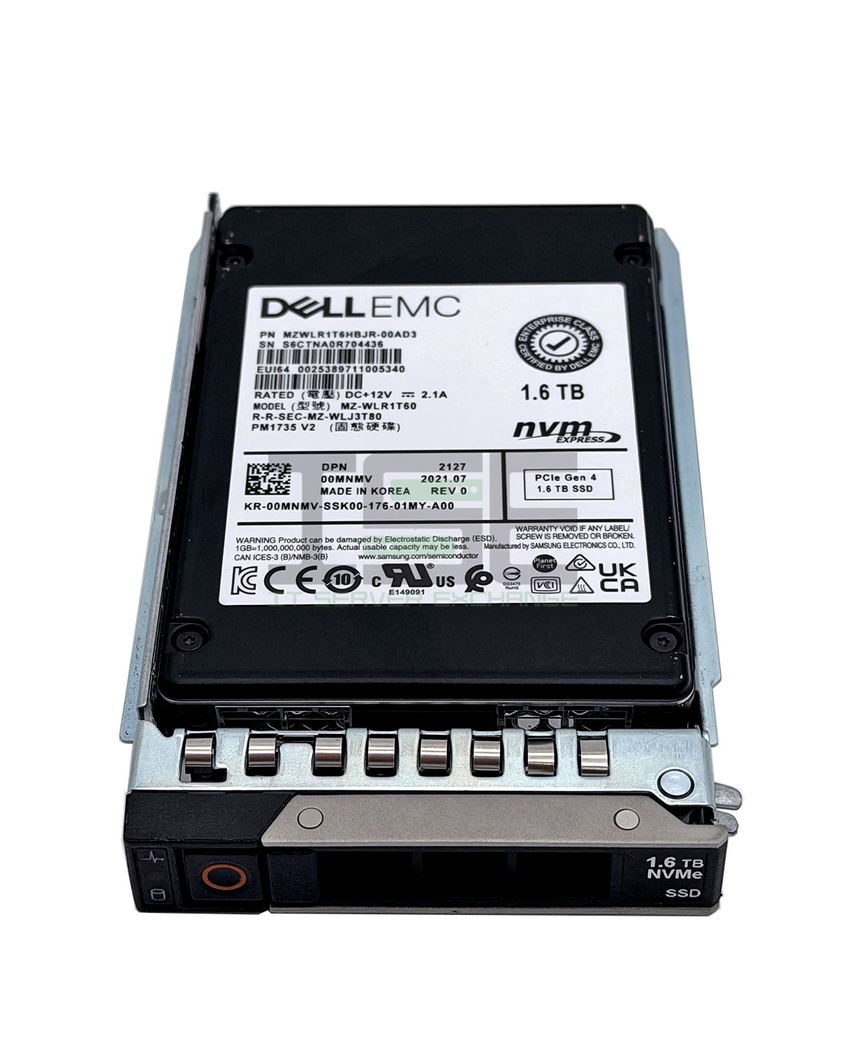 0MNMV Dell 1.6TB PCIe Gen4 NVMe Mixed Use 2.5in SSD MZ-WLR1T60 00MNMV 0MNMV Dell 1.6TB PCIe Gen4 NVMe Mixed Use 2.5in SSD MZ-WLR1T60 00MNMV