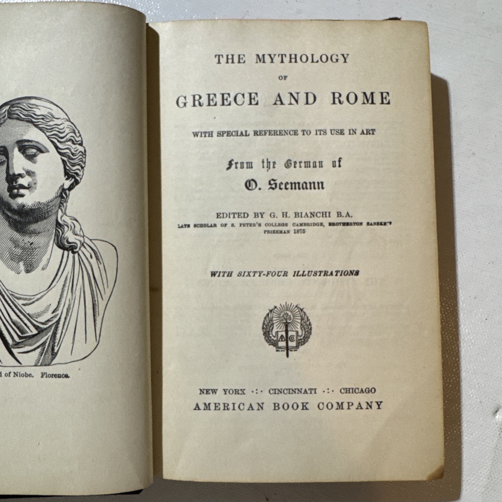Vintage Book -Greek And Roman Mythology O. Seemann, 1875 American Book Co. 1910? Vintage Book -Greek And Roman Mythology O. Seemann, 1875 American Book Co. 1910?