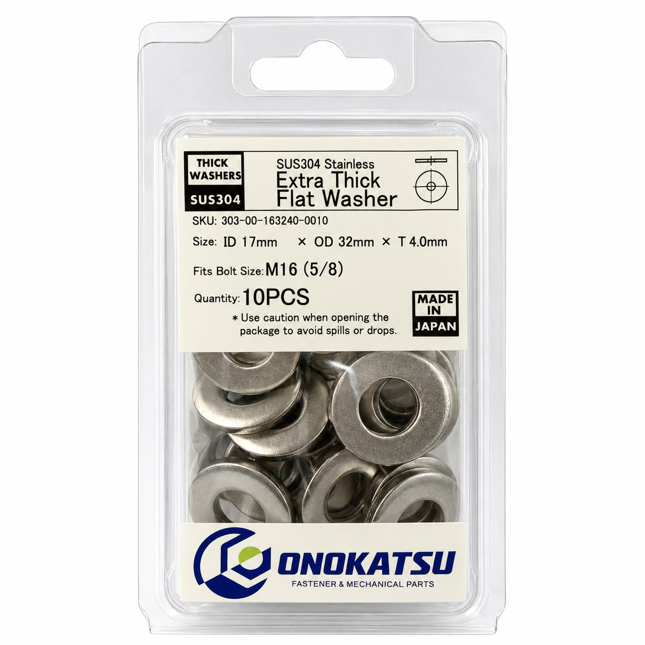 All sizes Extra Thick Flat Washer SUS304 Stainless Steel Metric Made in Japan