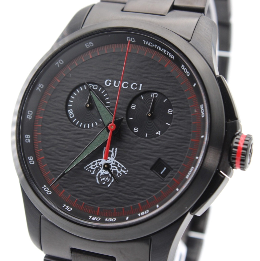 Gucci G-Timeless 44 MM YA126269 Men's Black Dial Stainless Steel Watch