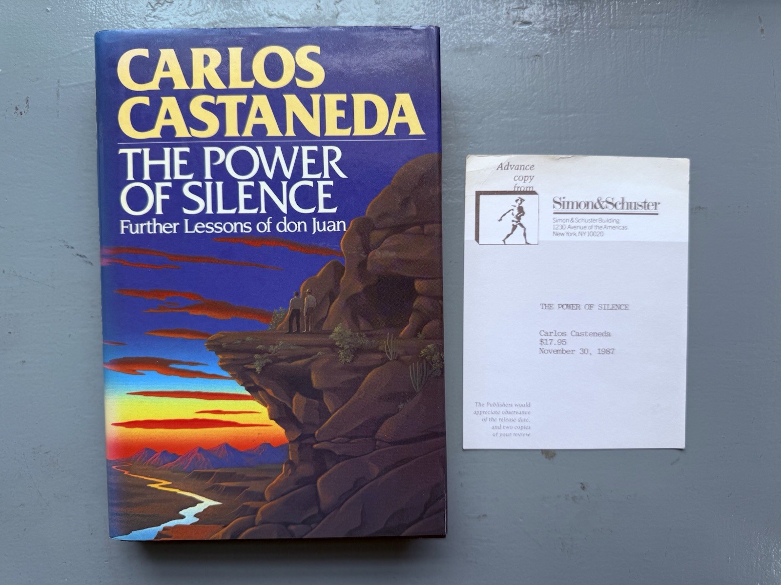 CARLOS CASTANEDA RARE PUBLISHERS REVIEW SLIP COPY THE POWER OF SILENCE HC 1ST ED