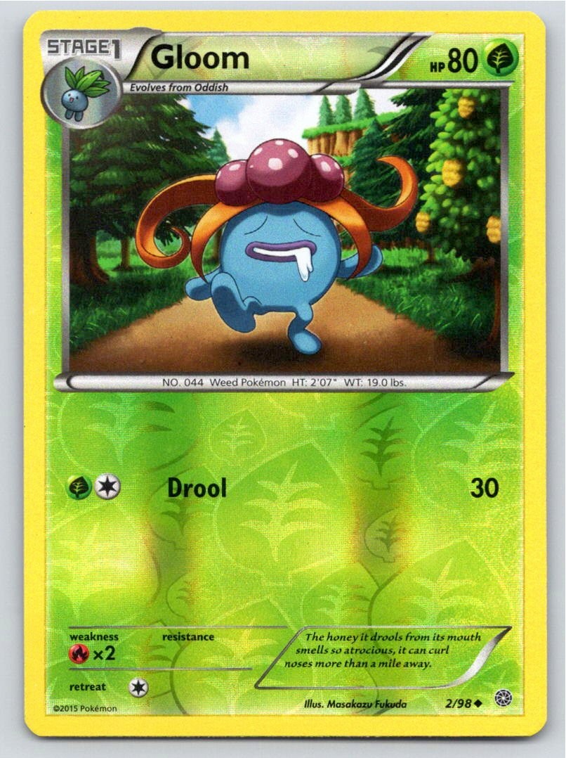 2015 POKEMON GLOOM ANCIENT ORIGINS 2/98 REVERSE HOLO UC NM A78889 FREE S&H