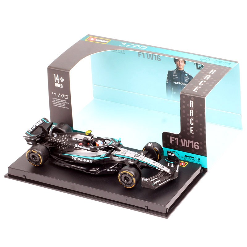 Acrylic Boxed Burago 1/43 2025 AMG W16E #12 Kimi Antonelli F1 Model