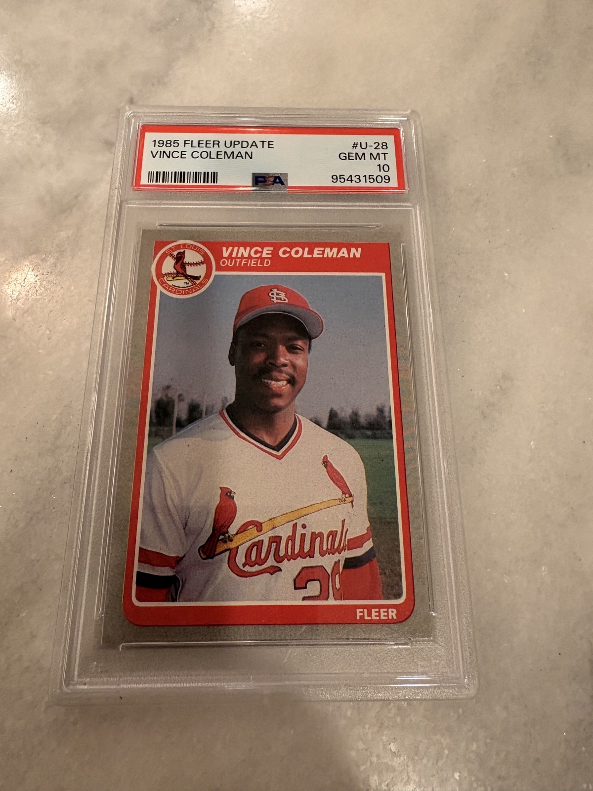 1985 Fleer Update #U-28 Vince COLEMAN - PSA 10+++ RC Cardinals ROY 1985 Fleer Update #U-28 Vince COLEMAN - PSA 10+++ RC Cardinals ROY