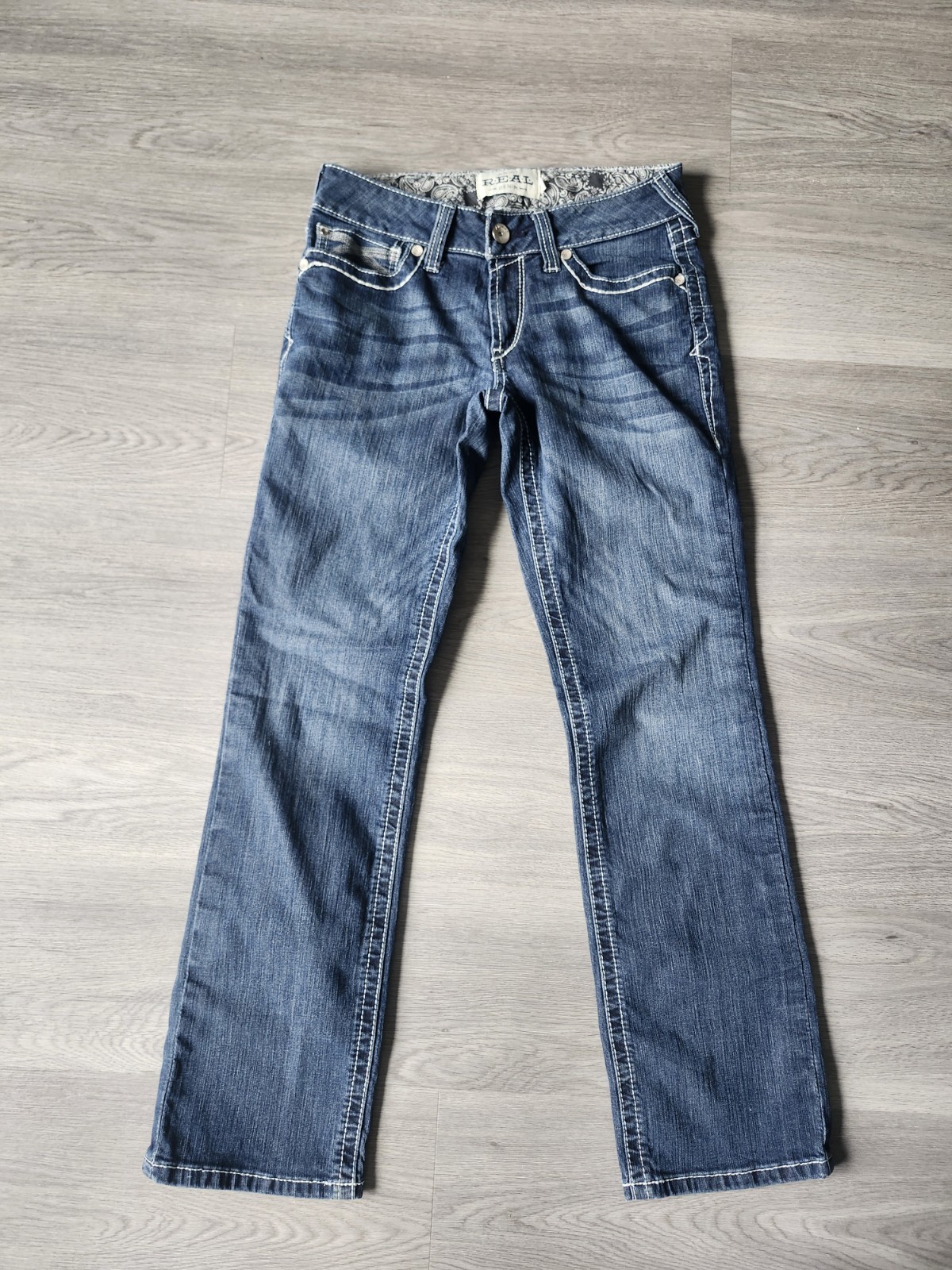 Ariat Real Denim Jeans Straight Womens Size 29R Medium Wash Blue Denim