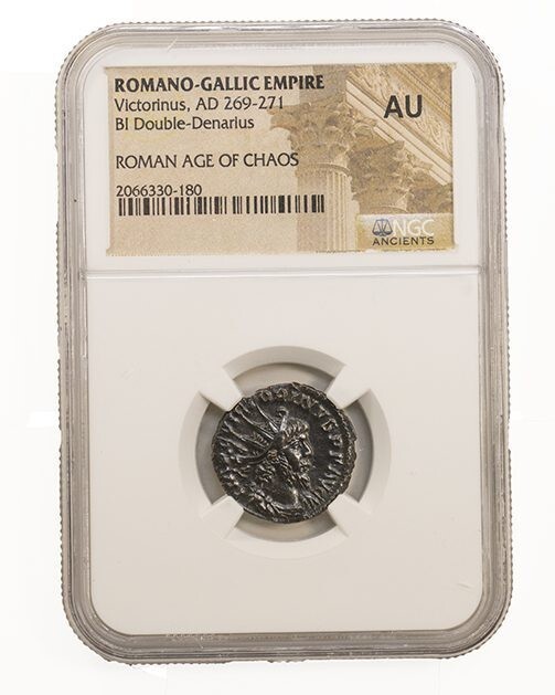 NGC ( AU )BI Double Denarius of Victorinus ROMANO-GALLIC EMPIRE NGC Antoninianus