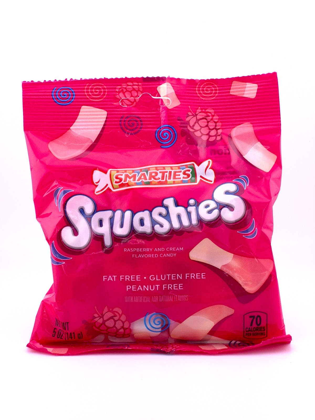 Smarties Squashies Raspberry & Cream Flavor Gummies 5 oz Bag Single, 2 or 3 pack