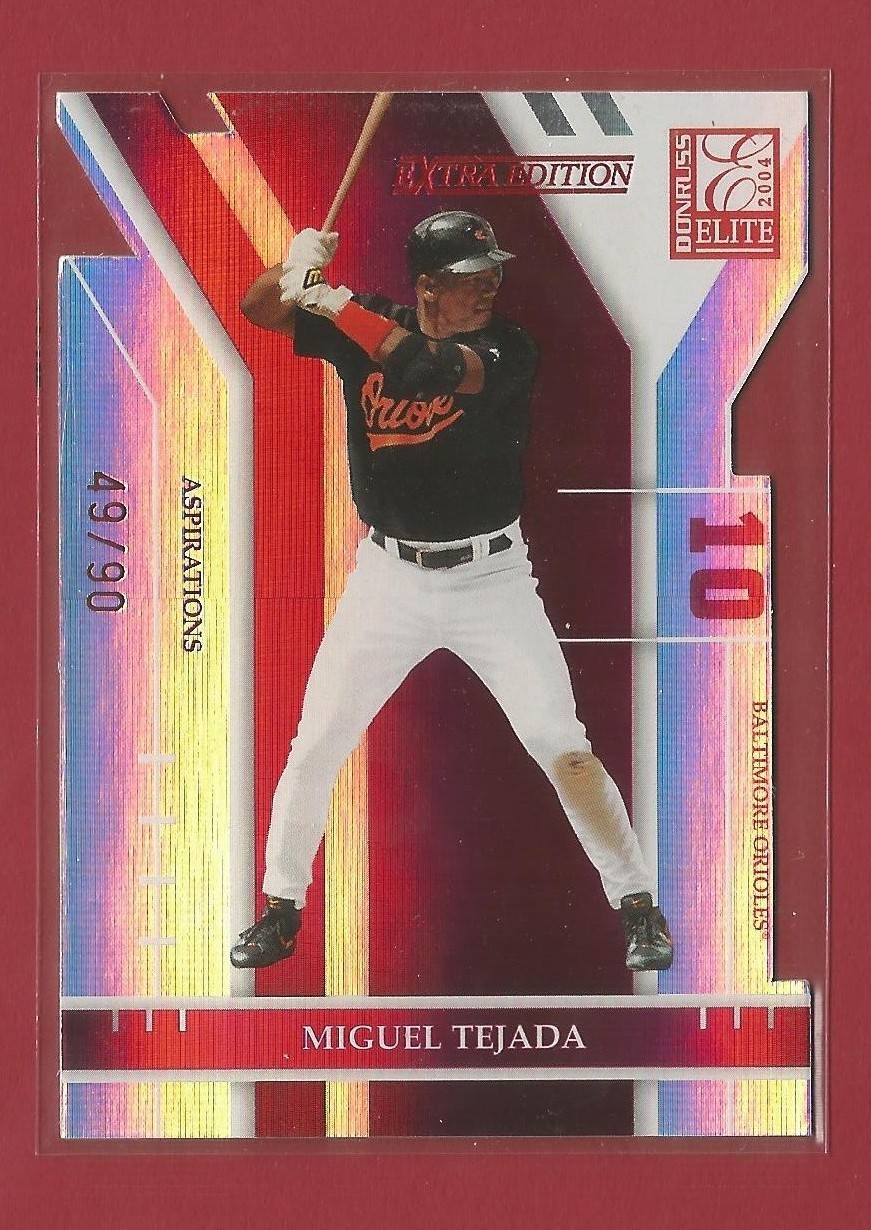 2004 Donruss Elite Miguel Tejada Aspirations Die-Cut , no. 7 💥s/n 49/90💥 Mint