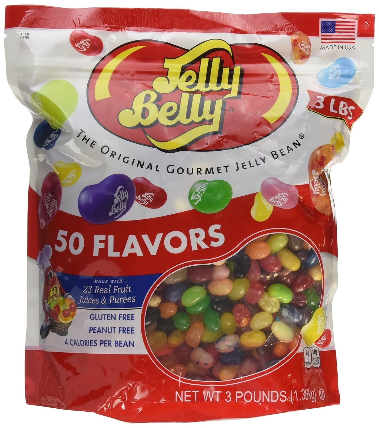 Jelly Belly Jelly Beans 50 Flavors GIANT 3 POUND (3LB) BAG  NEW  EXPEDITED SHIP