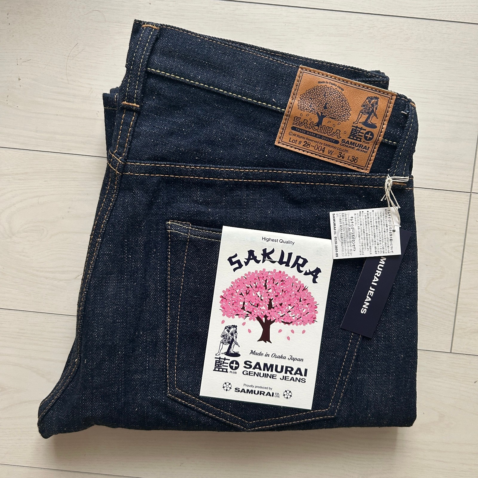 Samurai Jeans S500AX-SAKURA 18oz Indigo + Sakura Selvedge Denim