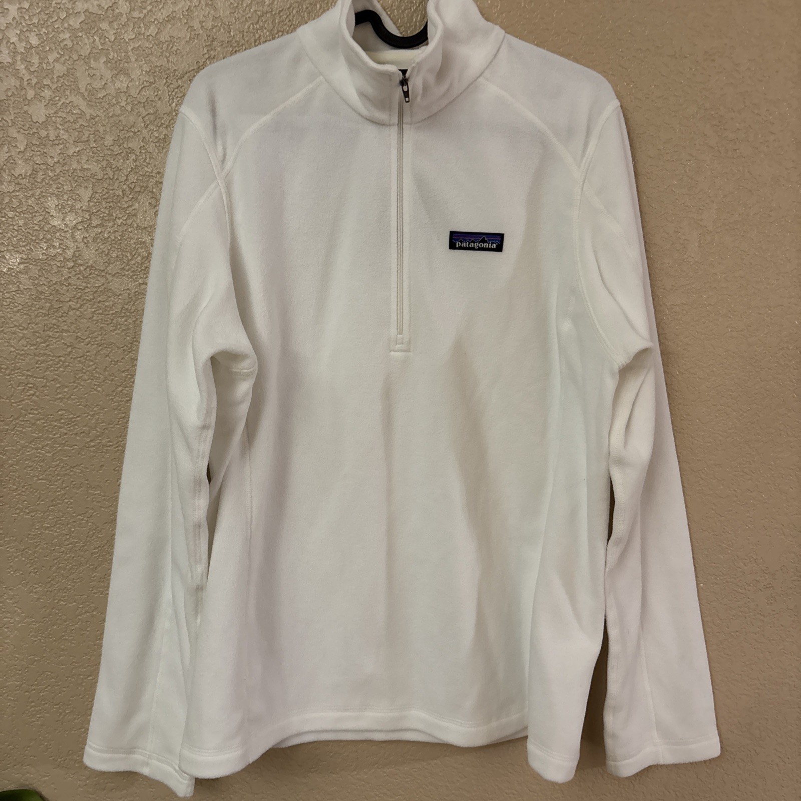 Patagonia Women\'s Micro D Quarter Zip Pullover (L, Birch White)