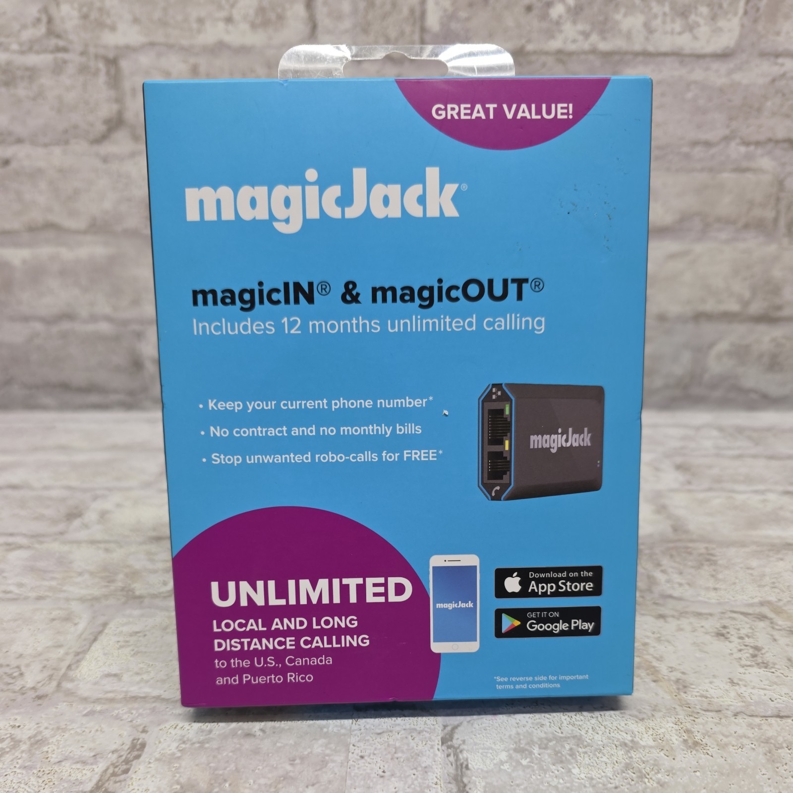 NEW magicJack Home Unlimited Local and Long Distance Calling To The U.S.,CANADA 
