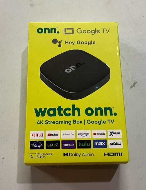 Onn. Google TV 4K Streaming Device Media Player with Remote - NEW