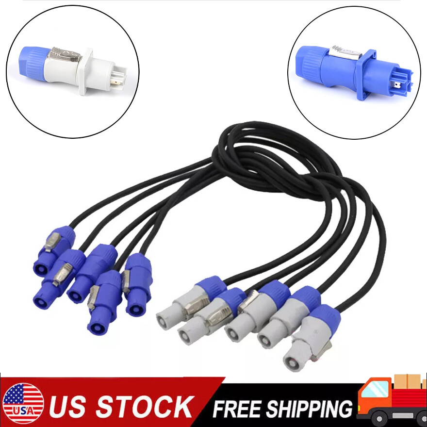 5-Pack 5ft Powercon Extended Cable Power Plug Male to Female for Stage Lighting