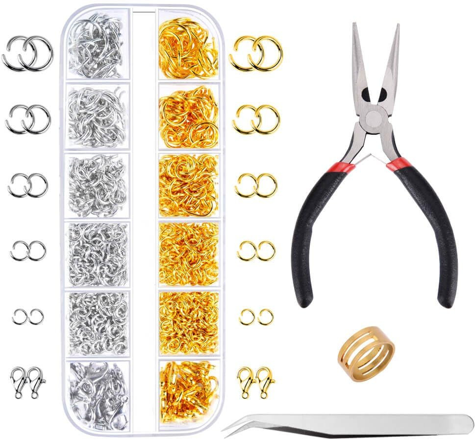 1200Pcs Open Jump Rings and Lobster Clasps Jewelry Findings Kit 1200Pcs Open Jump Rings and Lobster Clasps Jewelry Findings Kit