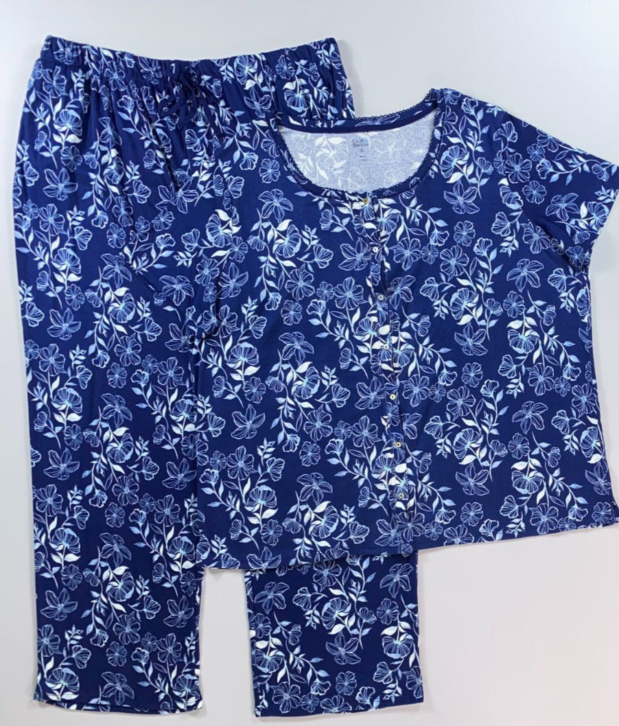 Women's Croft & Barrow Plus Short Sleeve 2-Piece Soft Pajama Set
