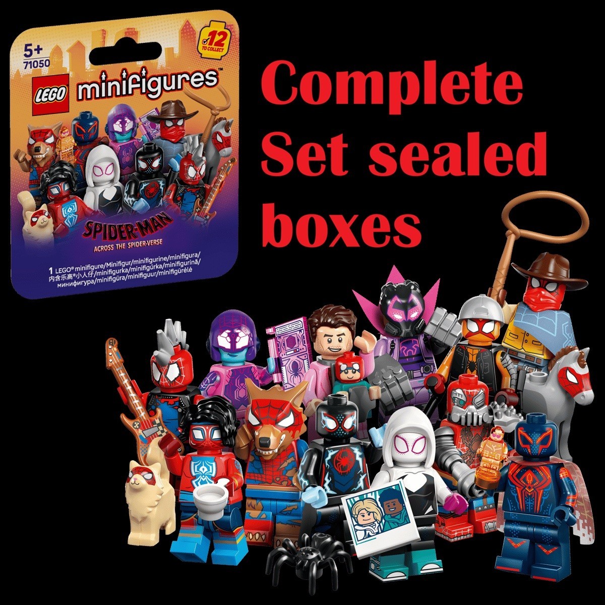 Lego New 71050 Series Spider-Man Across the Spider-Verse CMF Complete Set of 12 Lego New 71050 Series Spider-Man Across the Spider-Verse CMF Complete Set of 12