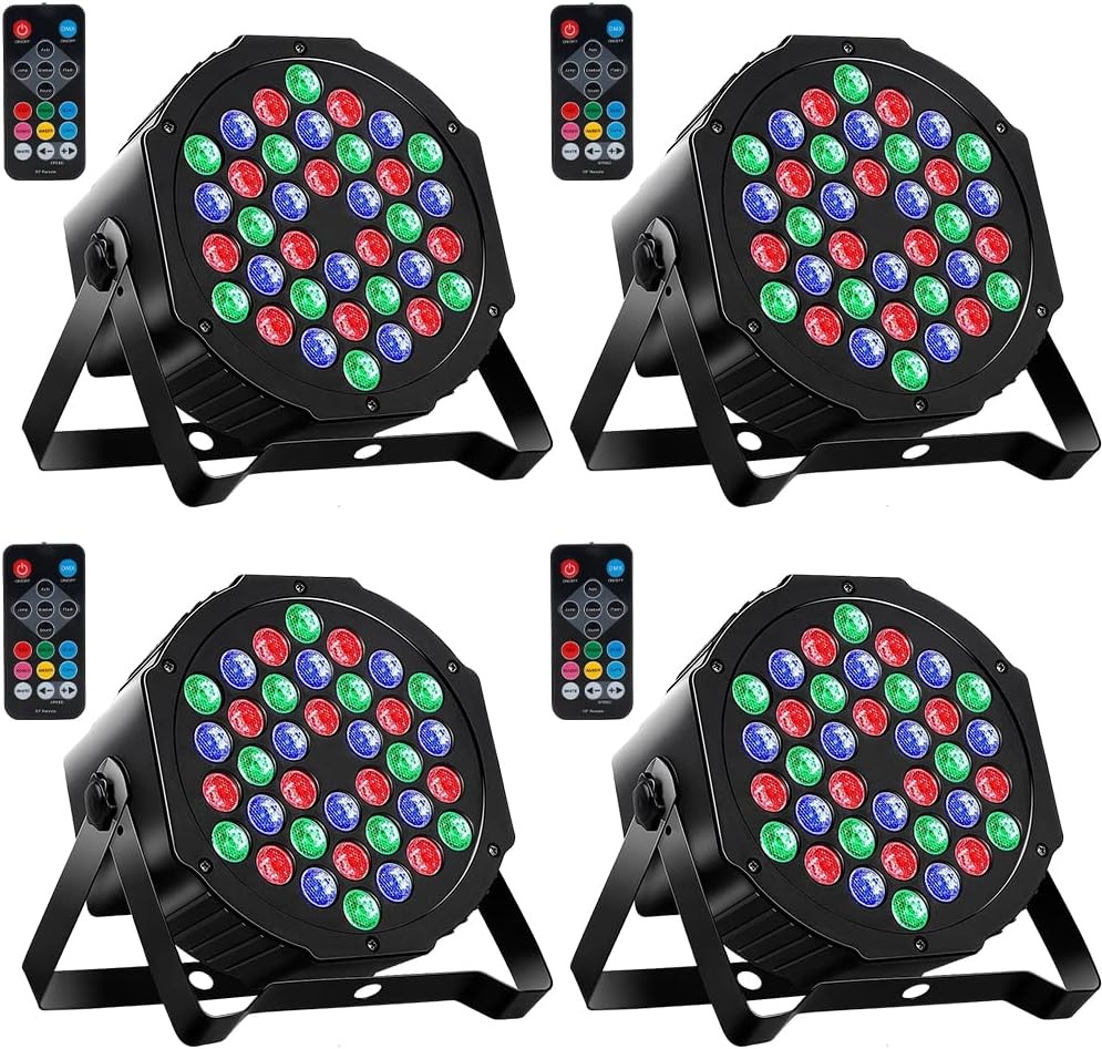 4PCS Disco DJ Party Stage Light 36LED RGB DMX Beam Lights KTV Show PAR Lighting