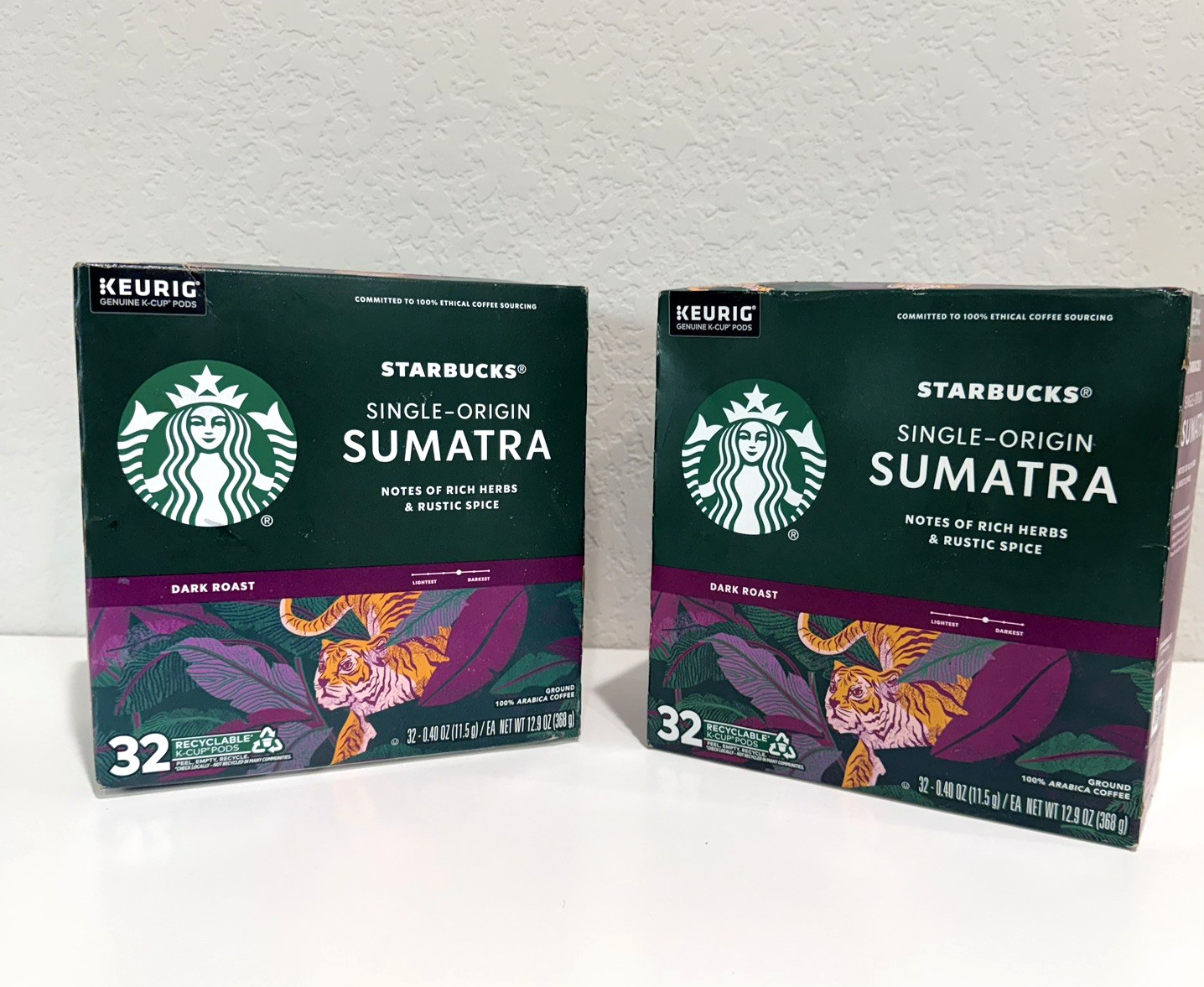 Starbucks Single-Origin Sumatra Dark Roast Keurig K-Cup Pods 64 Counts Exp 01/27
