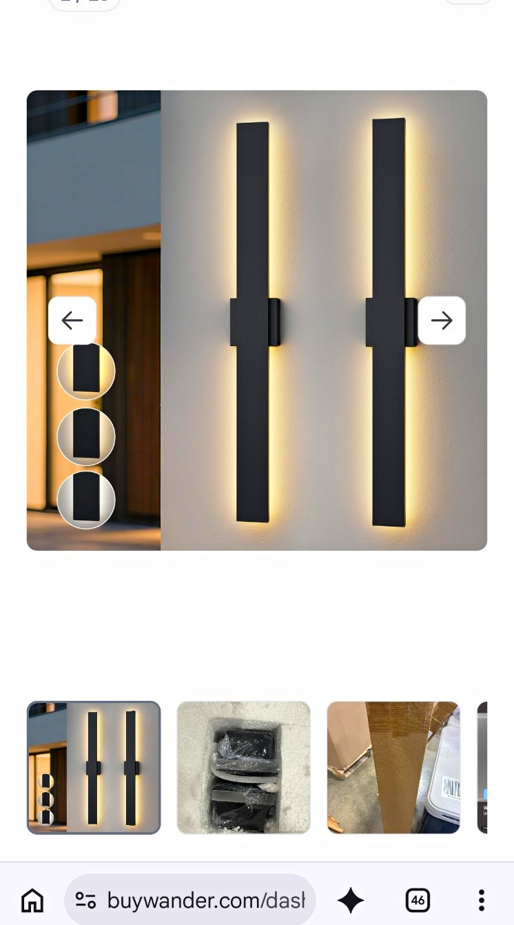 Matte Black LED Wall Sconce 48W 3CCT IP65 Dimmable Indoor/Outdoor Up/Down
