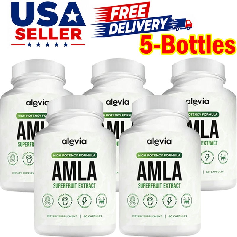5X Alevia Organic Amla Capsules 1000mg Indian Gooseberry Antioxidant Supple 60c