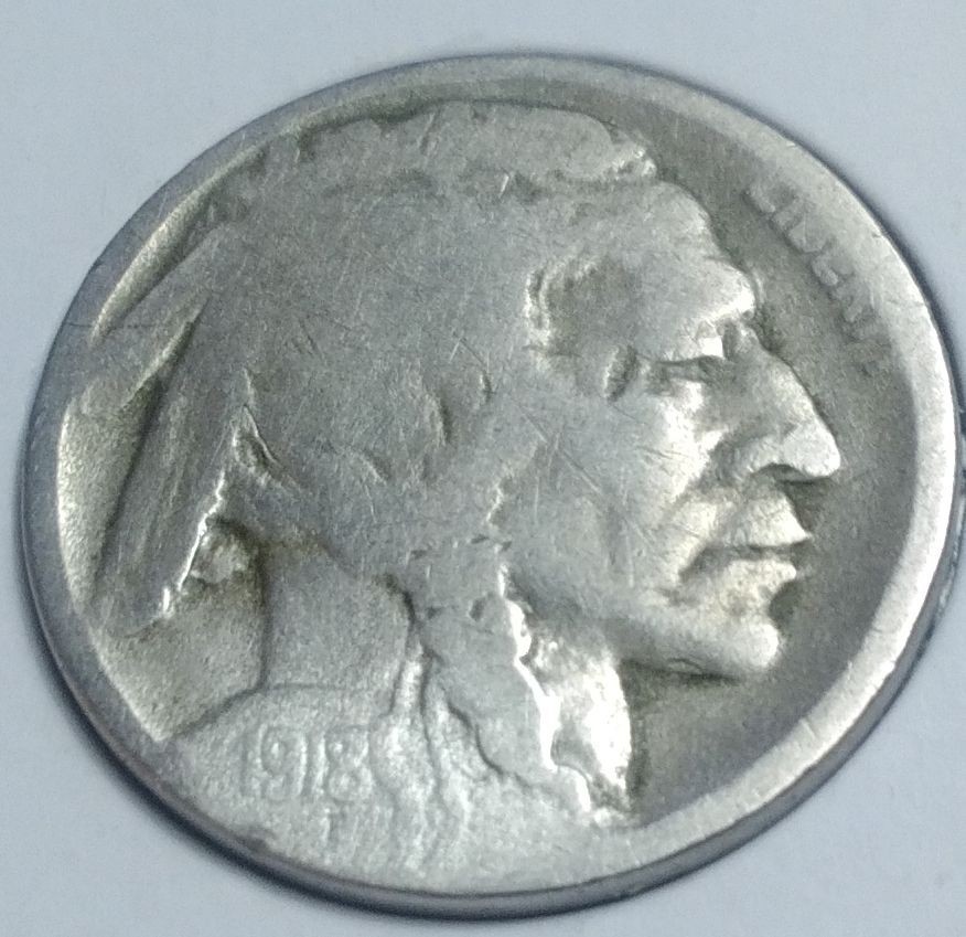 (( SCARCE )) 1918/7-d Buffalo Nickel Overdate Restored Date 8 Stamp Over 7 