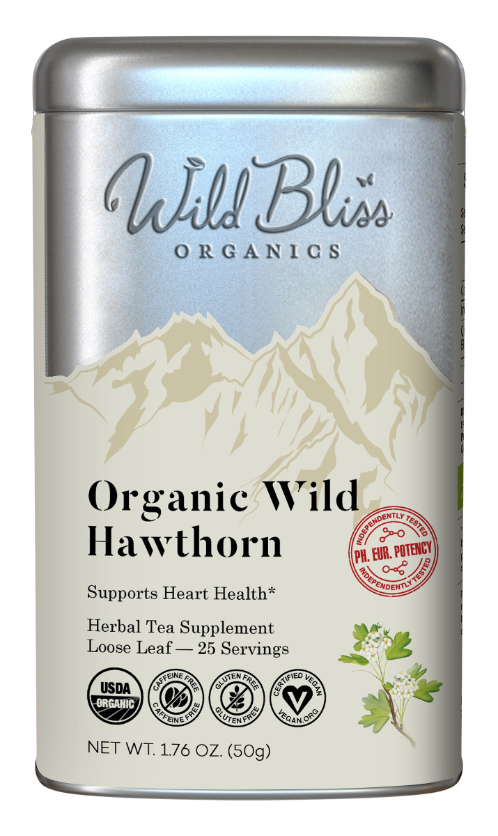 Organic Wild Hawthorn Tea - Caffeine Free Herbal Tea - Pharmacopoeia Potency