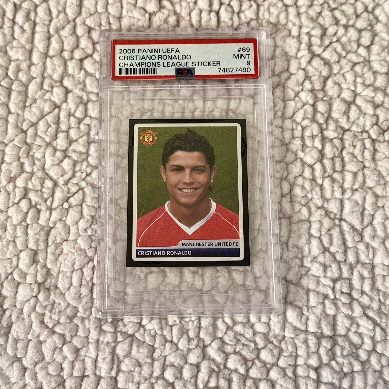 CRISTIANO RONALDO 2006 Panini UEFA CHAMPIONS LEAGUE Sticker #69 PSA 9 Mint CRISTIANO RONALDO 2006 Panini UEFA CHAMPIONS LEAGUE Sticker #69 PSA 9 Mint