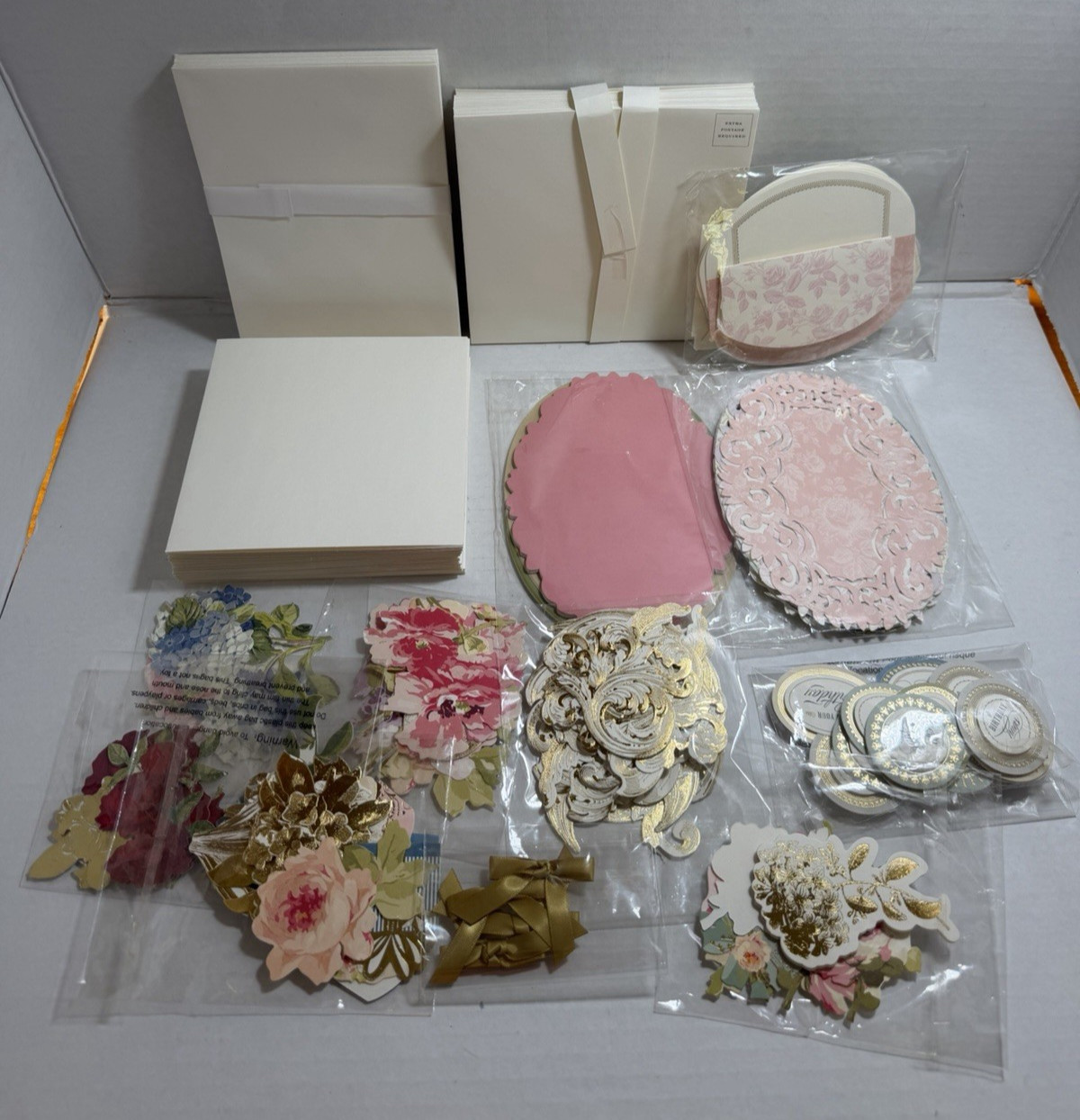 Lot of Anna Griffin Card Making Supplies Embellishments Envelopes Cards Ephemera