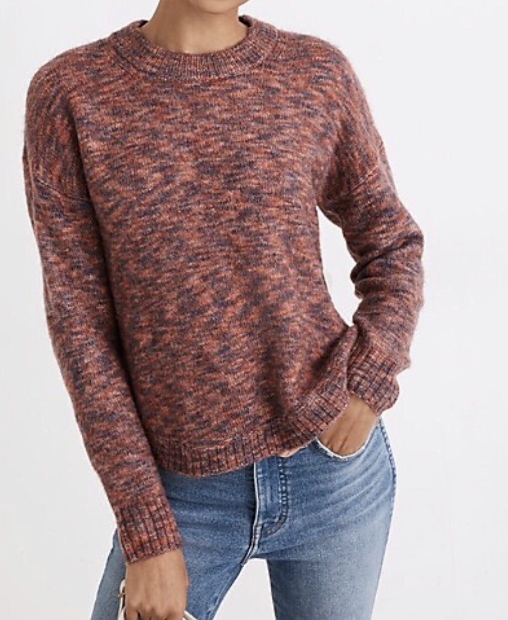 Madewell Space-Dyed Birchmont Side-Button Pullover Sweater Size L In Women’s