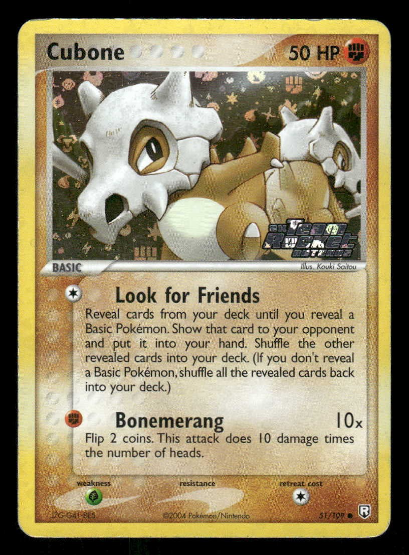 Pokemon Cubone 51/109 Team Rocket Returns Reverse Holo C NM/M
