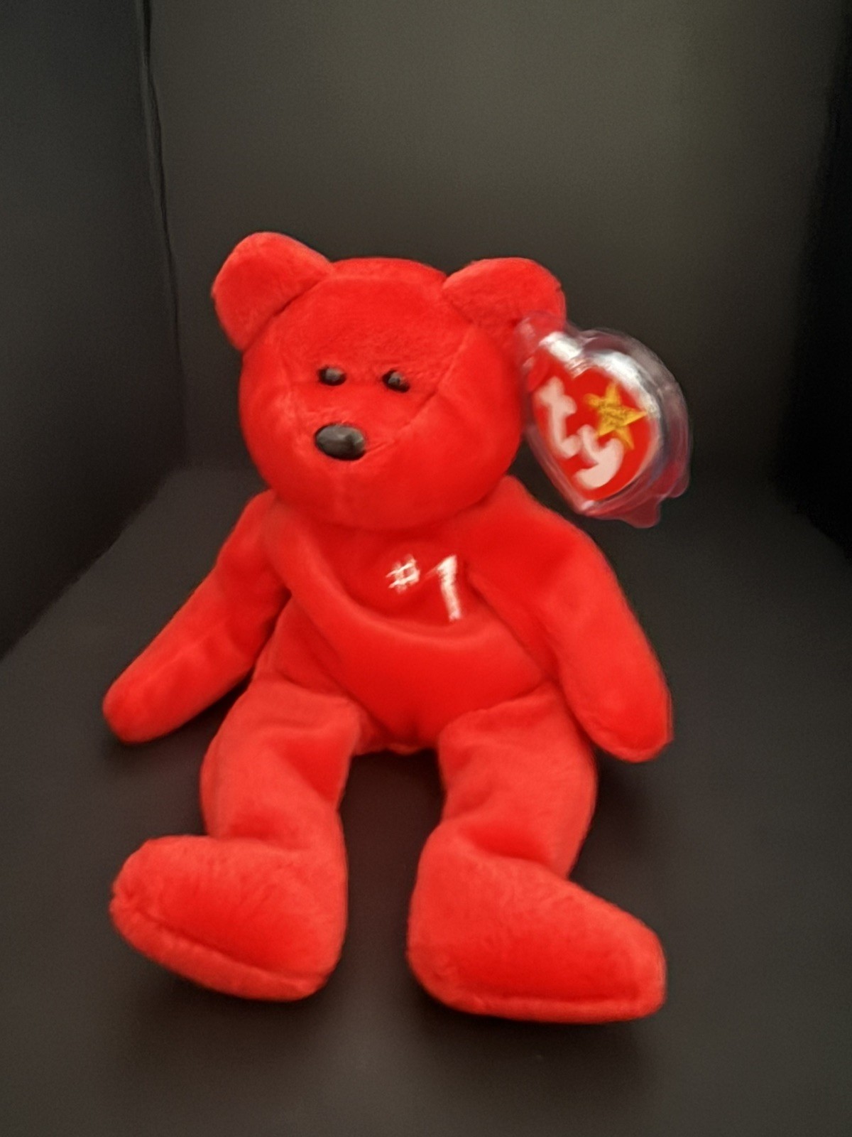 Vintage 2002 TY Beanie Buddy #1 Bear Red 14\ Vintage 2002 TY Beanie Buddy #1 Bear Red 14\