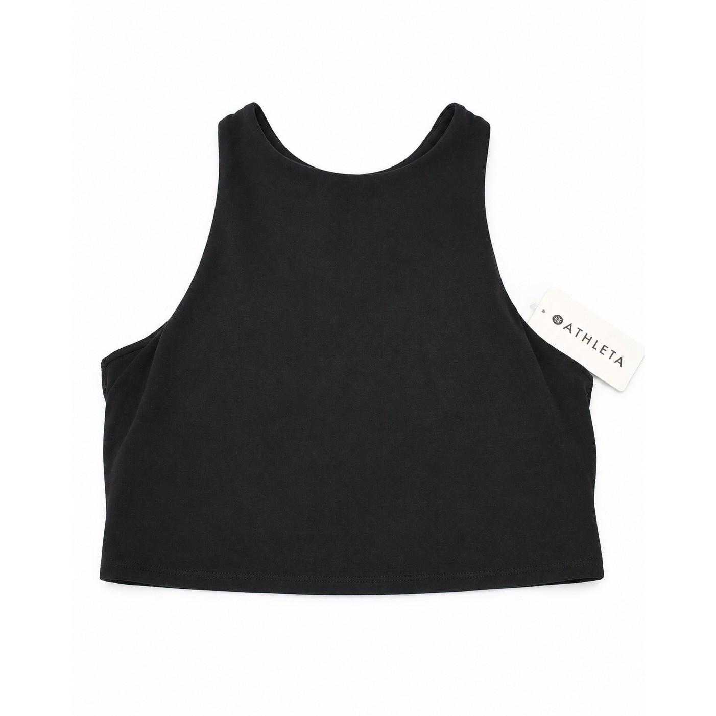 Athleta Conscious Twist Crop Tank Top Powervita Black Navy Blue Size M 531222
