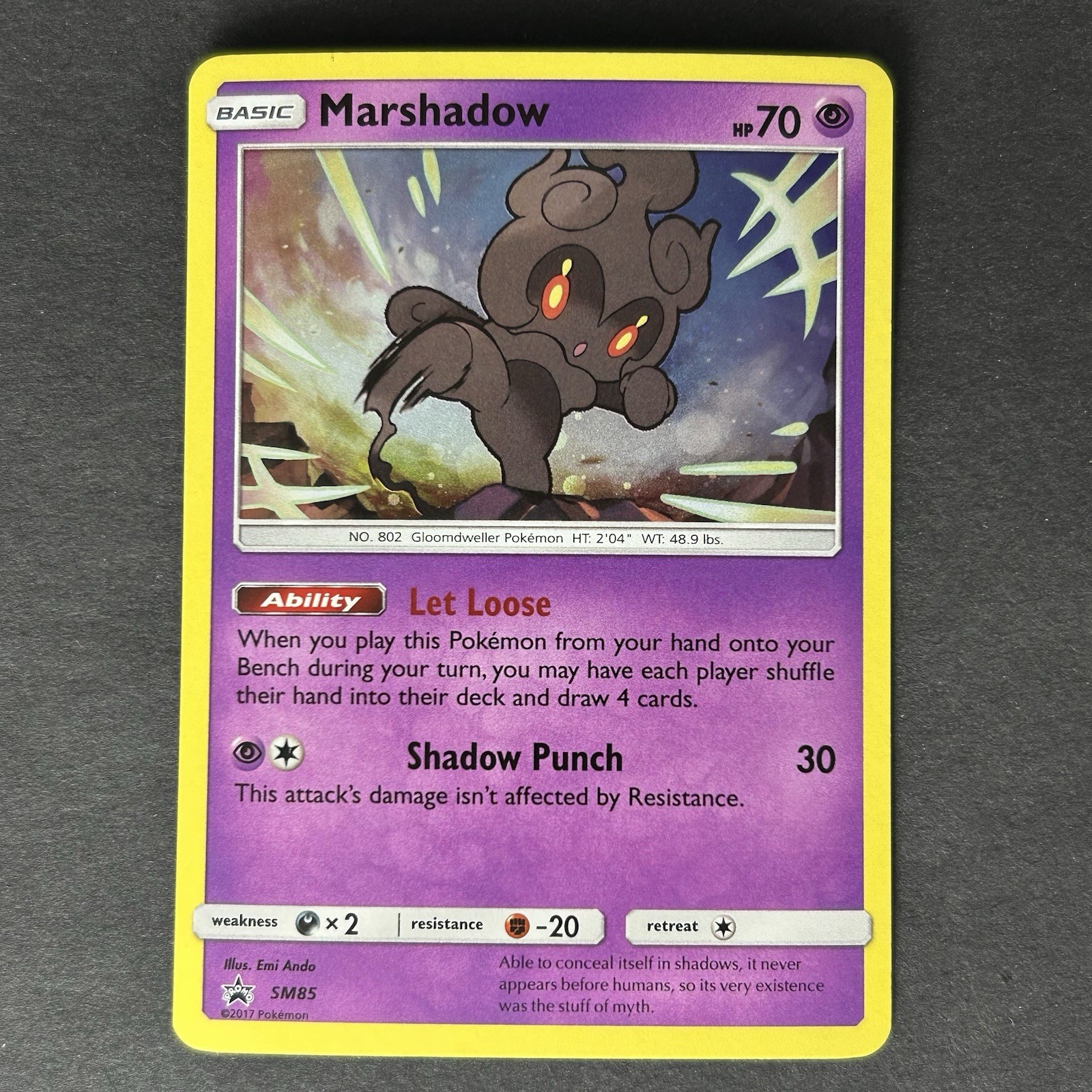 Pokémon Marshadow Sun & Moon Black Star Promo #SM85