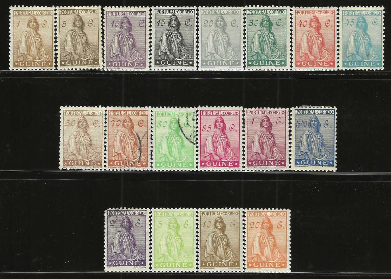 Portuguese Guinea 1933 Mint/H, Near Complete Set (18/19 Issues)  CERES #214-#232