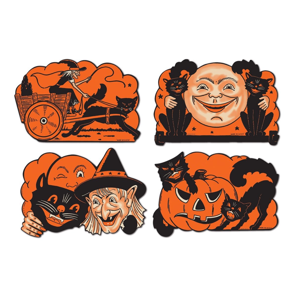 Beistle Vintage Halloween Cutouts 4-Pack – 4 Pack,